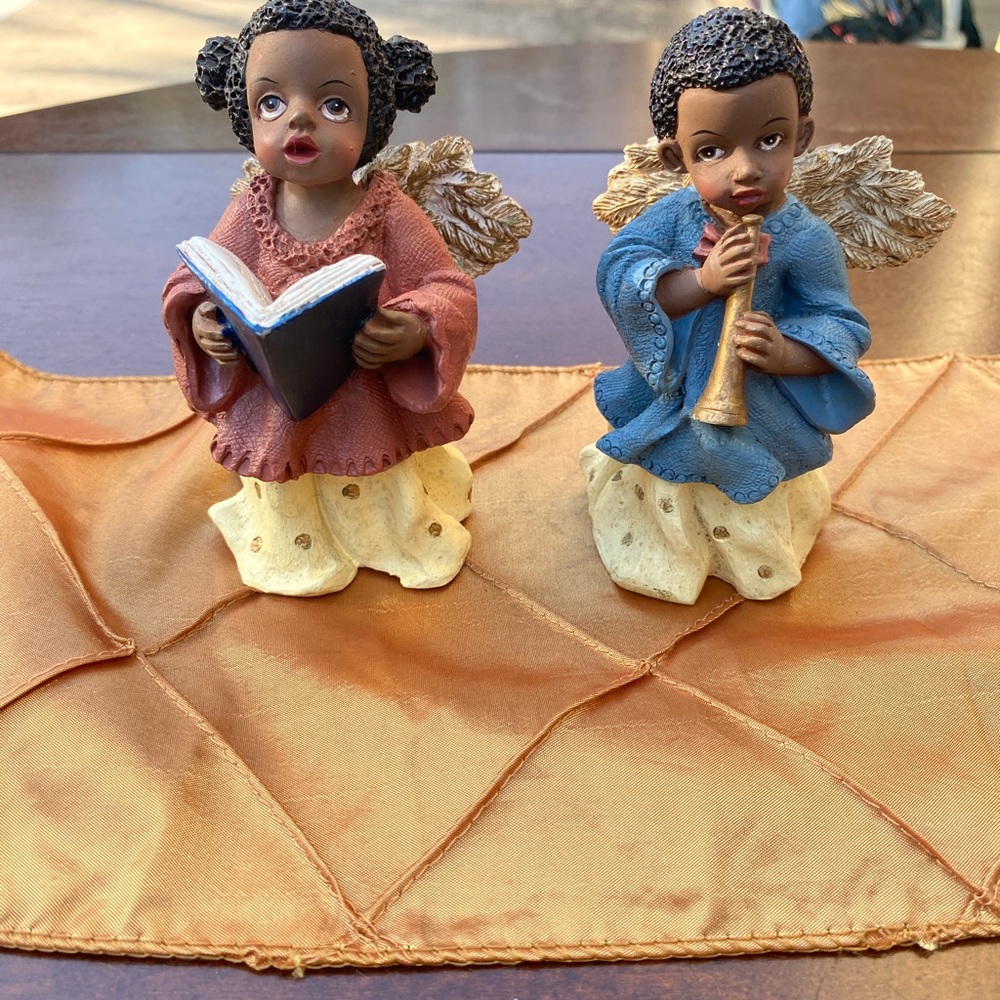 Beautiful African American Angels Figurines! 2-3 inches tall.